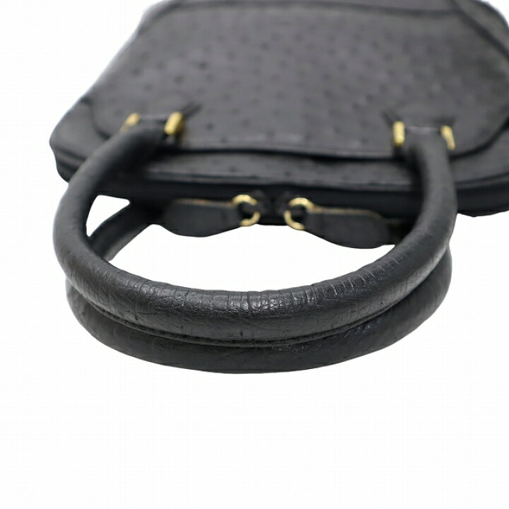 楽天市場】【中古】Champrose オーストリッチ ハンドバッグ BLACK 