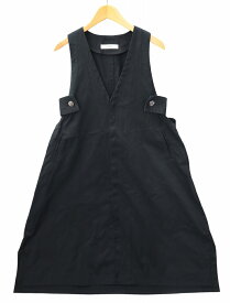 【中古】ウジョー Ujoh コットン Vネック ノースリーブ ワンピース 2 BLACK(ブラック) 春夏 レディース 【ベクトル 古着】 250717
