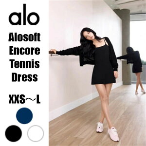 �� Alo Yoga �� Alosoft Encore Tennis Dress �A���R�[�� �e�j�X �h���X ���K�i�č���蒼�A�� �u���b�N�s���N �W�X���p JISOO BLACKPINK ���f�B�[�X ���K�E�F�A�u�����h �g���[�j���O ������� �l�C ������