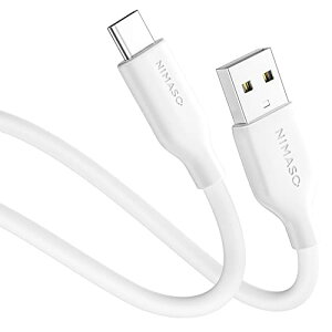 NIMASO USB-A & USB-C P[u ܂ȂP[u VRfލ̗p USB Type C P[u 2.0 iPhone16/15V[YΉ/ Pixel/Xperia/Galaxy/LG/Sharp ̑ Android  USB-C@Ή (1, zCg, 1.0m)NCA23C645
