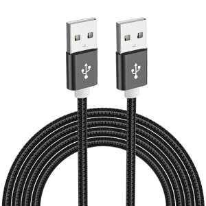 USB 3.0ケーブル オスオス a-aタイプ 両端 コード 5Gbps 高速転送 アルミシェルとナイロン編み HDD、TV Box、カメラ、DVDプレーヤー、プリンタ、モデムなどと互換性あり 1M