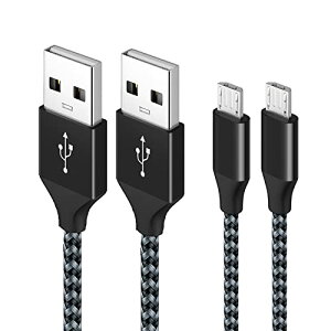 SLEIJAOOE }CN USB P[u 1m 2{Zbg Micro USB P[u 2A }[dP[u USB2.0Ki [PS4 Xbox One Rg[[Ή] Android@X}zΉ (ubN)