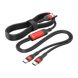 Juckier USB ^CvC ҃P[u2in1 PDΉ 66W/6A }[d f[^] 1.5M Y USB A to Type C+Type C [d P[u  2䓯[d P[u iC҂ fh~