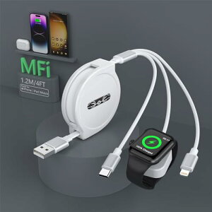 2024Vŏ[dP[u 3in1 莮 iPhone AbvEHb` [d 3A}[d USB Type C P[u AbvEHb` [d iPhone/iPad/Apple Watch Series 10/9/8/7/6/5/4/3/2/1/Ultra 2/SE eΉ-1.2M z