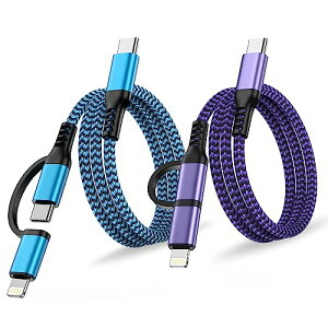 2in1 [dP[u USB C to Lightning/^CvC [dP[u 30W PDΉ }[d &f[^]type-c&lightning 2in1 iPhonep+Androidp { GAEF @\[d 1.8M ϋviC҂ iphone/iPad [dP[