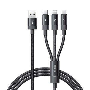 Mcdodo 3in1 }[dP[u 1.2m 3.5A}[d 3ޓ[d f[^](CgjÔ) i-PhoneP[u USB-CP[u Micro USBP[u Type-CP[u CgjOP[u LEDt A~