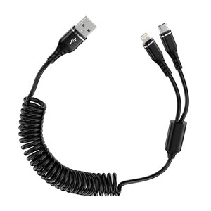 Bioonis 2in1[dP[u RCUSB lightningP[u+type-cP[u0.4m1.2M܂ŎRLk 1{2҃J[ CgjO iPhonepԃP[u ACtH16/15[dP[u }`Andriod ^CvCR[