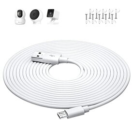 マイクロusbケーブル 5M micro usb 電源ケーブル 防犯監視カメラの給電用 USB A - microB オスオス ATOM Cam 2/YESKAMO/Wyze Cam Pan/Nest Cam/XIAOMI/IMOU/EZVIZ/Blink/Furbo ドッグカメラ/Arlo
