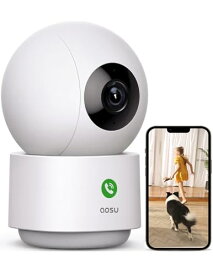 2.4と5GhzWiFi対応・ワンタッチコール機能・300万高画素見守りカメラ 防犯カメラ ペットカメラ aosu 室内 留守番カメラ 人体/モーション/音声検知 自動追尾 PTZカメラ 警報通知 双方向会話 犬/猫/赤ちゃん/高齢者 介護カメラ インドア/玄関/店舗