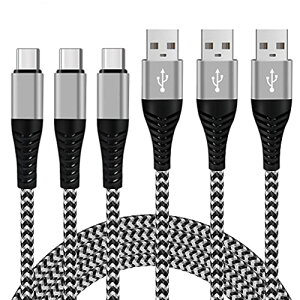 USB Type C P[u 3A}[d 3{Zbg 2m+2m+2m USB X}z ^CvC [dP[u ϋv f[^]Ή iC҂ fh~ _ USB-A to USB-C eΉ ()