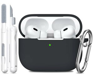 R-fun AirPods Pro 2/1P[XJo[AN[jOLbgƃL[`F[tAApple AirPods Pro 2023/2022/2019[dP[XpSیVRP[X - ubN