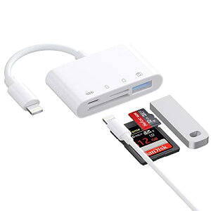 iPhone/iPadp SD J[h[_[2024 MFiFؐilightningp 4in1 USB SDJ[hJ[_[ SD/TF JA_v^of[^]Ɠ[d ϊA_v^ ݒsv ʐ^//Word/Excle/PPT/PDF 