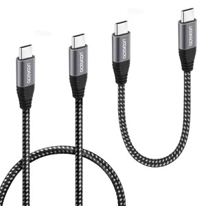 aceyoon Type C P[u 15cm + 50cm 2{g Z 100W }[d USB3.1 Gen2 ő 10Gbps f[^] ^CvC 15Z` 50Z` C to C P[u IX IX for iPhone15 V[Y/for Galaxy ȂǂUSB-C