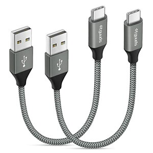 etguuds0.15m 2{USB Type C P[u Z }[d QC3.0 ^Cvc P[u 15cm f[^] SwitchAXperiaAGalaxy S20 S10 S9 A20 A21 Note 10 9 8AFireHD8 10 Plus FireMax11AXiaomi, ̑Android USB-C@Ή