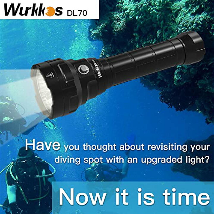 楽天市場】Wurkkos ダイビングライト DL70 LED 懐中電灯 防水 13000LM 