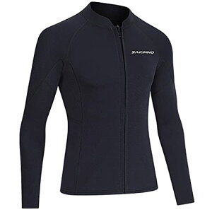 MORGEN SKY サーフスーツ ウェットスーツ 3mm ジャケット 男女 水着 上着 サウナスーツ 保温通気 防寒防風 水陸両用 紫外線対策 サーフィン ダイビング 釣り 潮干狩り マリンスポーツ KNN302 (XL, メ