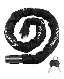 Sportneer 自転車 鍵 100cm チェーンロック8mm 地球ロック極太 頑丈 重い 切れない 電動自動車ロック 防犯性ロック 盗難防止 錆びない 鍵2本 日本語取扱書付き 黒