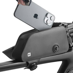 Rhinowalk自転車バッグ バイクトップチューブバッグ バイクフレームバッグ 防水 安定 自転車フレームバッグ ロードバイク 膝に当たらないデザイン スマホケース 収納バッグ 山道バイクブラッ