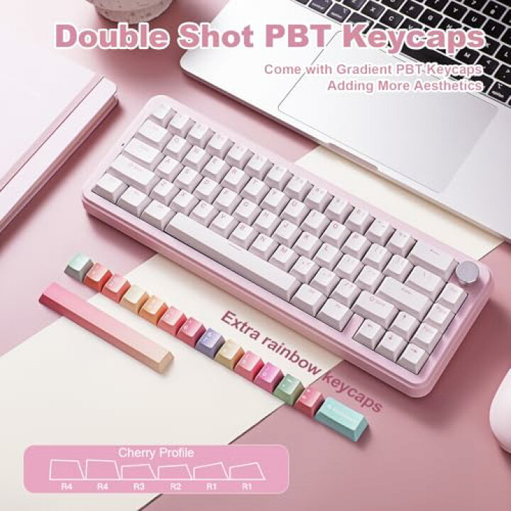 楽天市場】YUNZII B68 65％ ワイヤレスメカニカルキーボード 