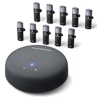 ZHUOSHENG会議用マイクスピーカー全指向性集音マイクラベリアマイク10本付会議スピーカーweb会議スピーカ…