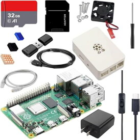 Vesiri Raspberry Pi 4B Starter Kit技適取得済 Raspberry Pi 4 Model B(RAM 4GB)/ラズベリーパイ4B/32GB カード/5V 3A USB-Type-C ON/OFFスイッチ付き電源アダプター/Micro