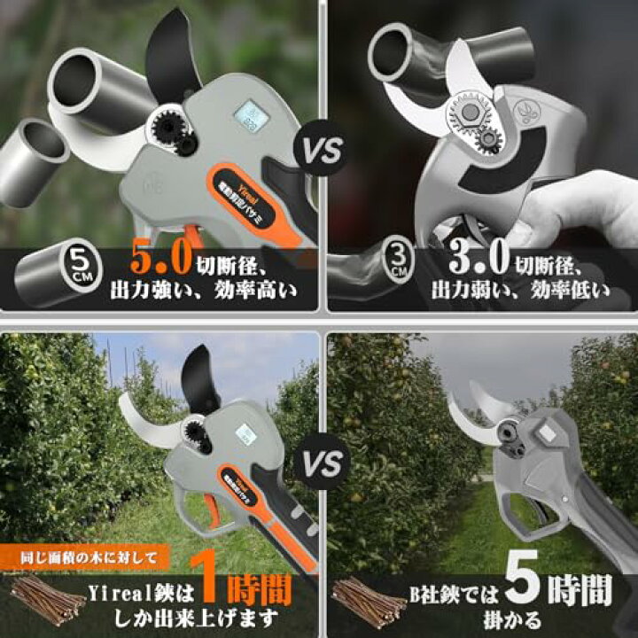 楽天市場】電動バサミ 山本造園会社監修業界初の5cm電動剪定ばさみ 24V 