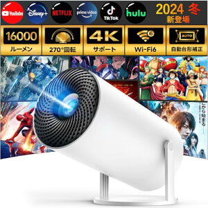 vWFN^[^ ߘa6N11VoI270°]`␳16000LMPx 4KΉ1080P Wi-Fi6uԐڑ Bluetooth5.4 V䓊e vWFN^[ ƒp z[vWFN^[ oCvWFN^