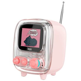 Divoom Tiivoo-2 レトロ Bluetooth スピーカー 付FM ラジオスピーカー 可愛い/ワイヤレス スピーカー 小型 おしゃれ/多機能オ ピクセルアート/時計/アルバムアップロードです/ホワイトノイズ/贈り物 Android/iPhone対応（ピンク）