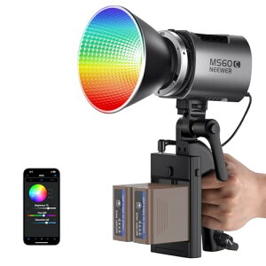 NEEWER MS60C RGBWW LEDrfICg NP-F970obe[2t RGB COBCg AƖBeCg X^WICg Cg 莝X|bgCg 65W/2700K-6500K/2.4G/APP 1m/8300lux/CRI97+/TLCI 98+/O
