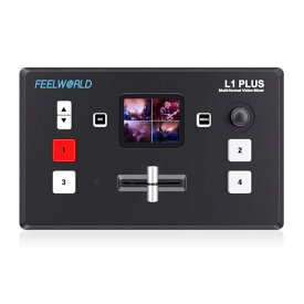 FEELWORLD L1 PLUS マルチカメラビデオスイッチャー 4xHDMI2.0入力 PTZコントロール クロマキーキーイング USB3.0 ストリーミングメディアライブ