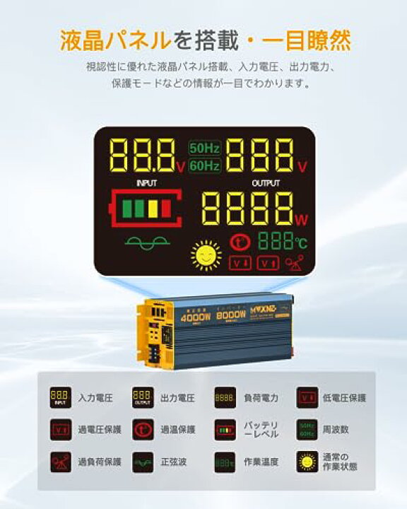 楽天市場】2024最新型・有線/無線リモコンつきMWXNE インバーター 正弦 