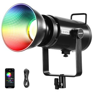 NEEWER 200W RGB COB LEDrfICg 2.4G&APP 360°tJ[ Cg Bowens}Eg COBCg É AƖBeCg P[X 2500K-7500K 23000lux/m TLCI/CRI97+ X^WI/rfI^p CB200C
