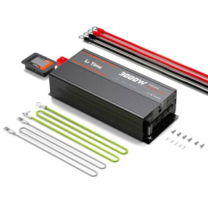 LiTime 12V 3000W g Co[^[ g6000WiuԏójDC12V AC100Vϊ 4ACRZg 2USBo̓|[g 50Hz/60Hzgؑ։\ [gRg[\ J[Co[^[ Ls