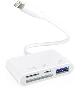 4in1 iPhone SDJ[h[_[2024 MFiFؕiA24ۏLightning usbϊA_v^ESDJ[hEmicroSDJ[hE}[d | fW^J J[h[_[ | f[^ڍsۑ | ǂݎE]ER