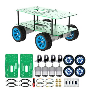 Yahboom DIY{bgRCV[V t[ SX}[gԃTXyVVV[Zbg 520DC[^[[VO^CwZȊwWdqvWFNgZbg (No Suspension Chassis With 4wd D