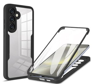 Galaxy S24 FE P[XwAFINERx 360° Sʕی O  Galaxy S24 FE Jo[ [^b`plx] Vf یtB TPU+PC NA X}zP[X tJo[ y ^ Ռz C菝h~ 