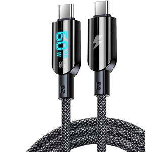 USB-C to USB-CP[u o̓XN[\60W/6A PD}[d E-marker`bv 1.2mX}[g Phone 16 P[u VF ϋviC҂ typec P[u [dR[h MacBook iPad iPhone 16/15 Xperia