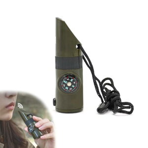 UrbanPulse ホイッスル 多機能ホイッスル 緊急サバイバルホイッスル 大音量サバイバルホイッスル 屋外多機能ツール 戸外多機能口笛登山探検 応急求生 羅針盤 照明 拡大鏡 温度計 反射板 収納