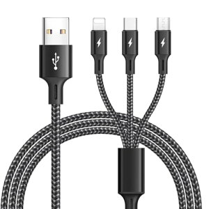 ASICEN 3C1 [dP[u }` 3.0A }[d [MFIF] USB-C/}CNUSB/CgjO P[u [dP[u 3in1 f[^] 3䓯d\ iPhone 16 15 14 13 Pro Max/iPad^V[vAQUOS R9/R8
