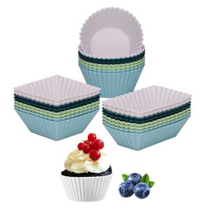 シリコマフィンカップ シリコベーキングカップ 耐熱カップ 弁当カップ シリコン加工 標準的な円形 正方形 長方形 肥厚 剥がれやすいみ電子レンジ対応 オーブン対応 繰り返し利用可能 24枚