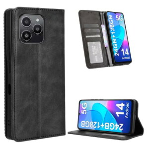 FOSSiBOT S1 5G ケースMARR スマホケース 手帳型 シンプル カバー 手帳型ケース FOSSiBOT S1 5G 高級PU レザー カバー カードポケット 手作り スタンド機能付き 全面保護 マグネット 吸着 (ブラック)