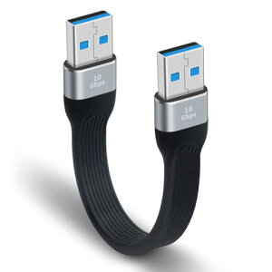 Poyiccot 短いUSB 3.0 ケーブル 13cm、柔らかいUSB ケーブル オスオス10Gbps高速データ転送 Type A to Type Aケーブル HDD/カメラ/DVDプレーヤー/プリンタ/モデムなどと互換性あり