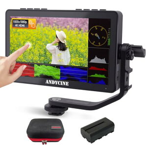 ANDYCINE A6 Max 6�C���` �^�b�`�� �t�B�[���h���j�^�[ 3D LUT 4K HDMI���͏o�͊O��DSLR�J�����t�B�[���h���j�^�[F970�p���[�v���[�g�t���O�����C�����X�`���ւ̓d���L�b�g