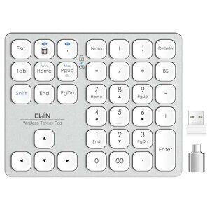 Ewin �e���L�[ Bluetooth/2.4G�ڑ� ���C�����X �����L�[�{�[�h Bluetooth�L�[�{�[�h 2��܂Őڑ� �����^ numlock�A�� Type-C�[�d 37�L�[ ���{��Ή� iOS iPadOS Mac Windows Android�ɑΉ� �┒