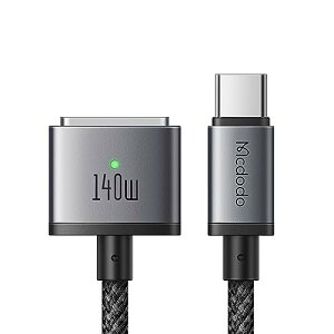Mcdodo 140W USB-C to Mag-safe 3 ���C�[�d�P�[�u�� 2m 140W�}���[�d PD3.1�V�}���[�d�K�i ���͂Ȏ��C �}�O�Z�[�t3 �[�d�R�[�h PD�[�d Mac�@��Ή� MacBook Air (13�C���`/15�C���` M4/M3/M2�`�b�v) �AMacBook Pro�i14�C