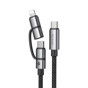 Mcdodo 2in1�S�\�P�[�u�� USB 3�Ή� USB-C to USB-C & ���C�g�j���O�P�[�u�� 100W PD�}���[�d(CtoC) PD 36W�}���[�d(CtoL) E-Marker�`�b�v���� �����f�[�^�]�� PD3.1�K�i �}���`�P�[�u�� Macbook iPad iPhone 17/16/15/14/Air