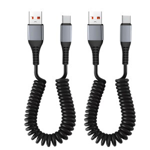 2�{ USB - USB C�R�C���P�[�u�� 3A/15W �����[�d1~4�t�B�[�g CarPlay�AAndroid Auto�A�R�C����USB A - USB C�P�[�u���Ai Phone 15/15 Pro/15 Plus/15 Pro Max�AGalaxy S23�Ai Pad�p