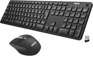 Arteck 2.4G�������C�����X �L�[�{�[�h �}�E�X �Z�b�g �y�� ���^ Type-C �[�d�� �t���T�C�Y �L�[�{�[�h �}�E�X �R���s���[�^�[�A�f�X�N�g�b�v�APC�A���b�v�g�b�v�AWindows 11/10/8/7�Ƃ̌���������
