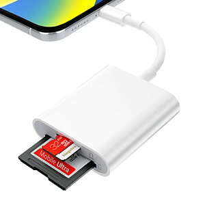 iphone/ipad SD�J�[�h���[�_�[ 2in1 sd�J�[�h�J�������[�_�[ SD/TF�Ή��\ �J�����A�_�v�^ iOS�ŐV�Ή� �o�����f�[�^�]�� micro������SD�J�[�h���[�_�[ �ʐ^/�r�f�I/Word/Excle/PPT/PDF�����]�� �ϊ��A�_�v