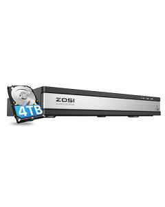 ZOSI �h�ƃ��R�[�_�[ 16ch 4tb hdd 800����f poe�h�ƃ��R�[�_�[ NVR �l�b�g���[�N�r�f�I���R�[�_�[ H.265+ ai�l�� ai�ԗ����m ai�猟�m ���̌��m ���u���� �X�}�z/PC�Ή� �A�v���x�� ���[���ʒm �^��^